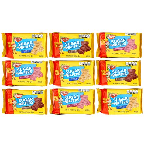 Keebler Sugar Wafers King Size 9 Count Variety Pack 44oz Individual