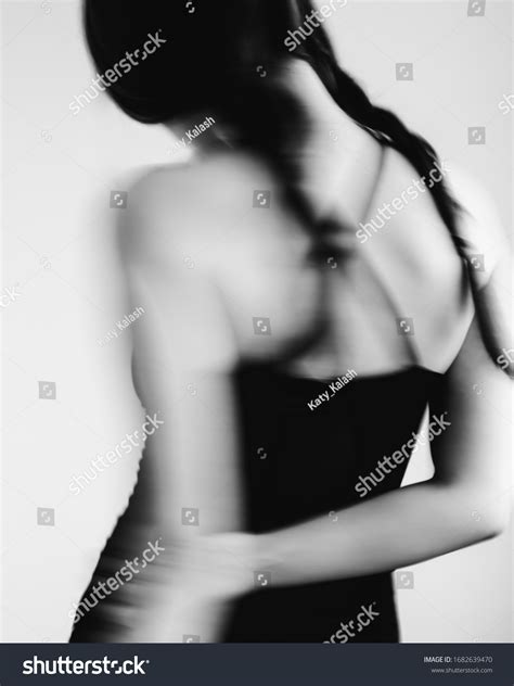 Blurred Girl Naked Back Black White Stock Photo Shutterstock
