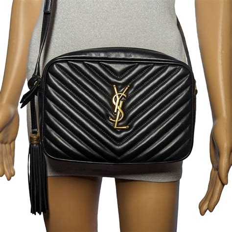 Saint Laurent YSL Black Matelassé Crossbody Lou Camera Bag at 1stDibs
