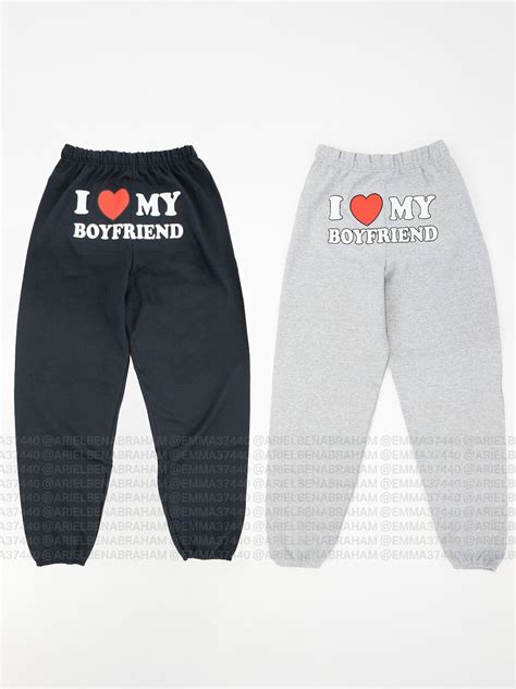 I Love My Boyfriend Sweatpants I Heart My Boyfriend Sweats Etsy