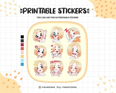 Cute Blonde Hair Girl Emotes For Twitch Twitch Discord Etsy