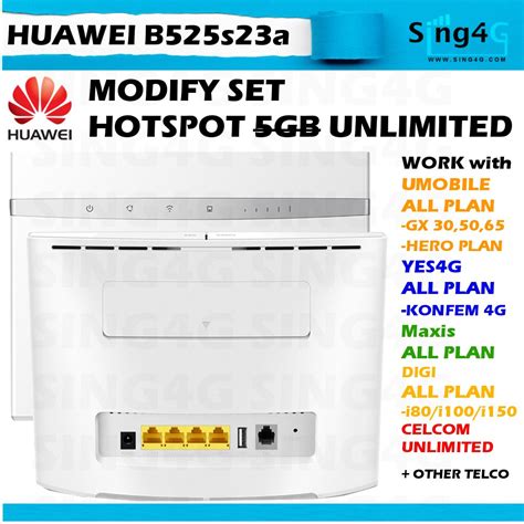 Modified Huawei B525 B525s23a 4G ROUTER SIM 4G PLUG VOLTE READY