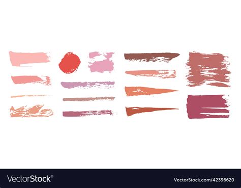 Set Of Various Lipstick Smears Nude Color Palette Vector Image
