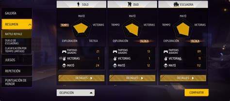 Perfil Y Estad Sticas Garena Free Fire