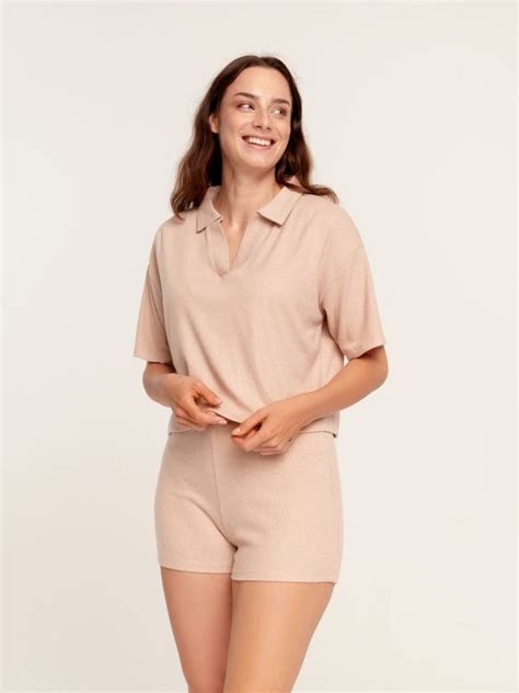 Set Pijama Culoare Nude SINSAY B M