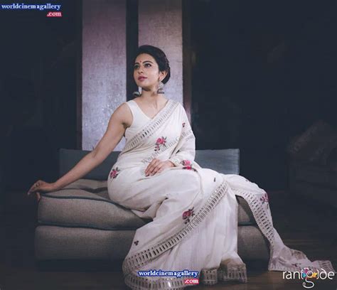 Rakul Preet Singh Hot Photo Shoot In Sleeveless White Saree World Cinema Gallery