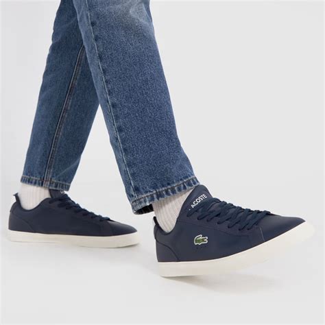 Mens White Navy Lacoste Lerond Pro Trainers Schuh