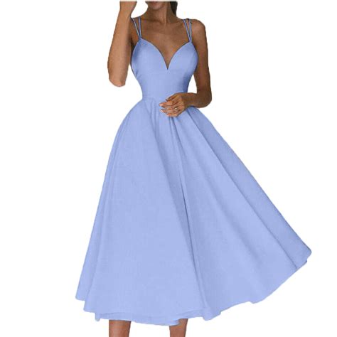 Munlar V Neck Women S Cocktail Dress Sleeveless Dress High Waist Flowy