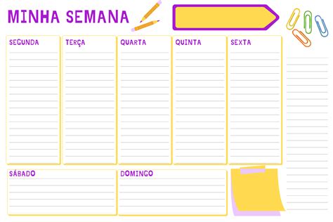 Professora Leh CalendÁrio Semanal