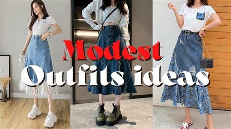 Modest Fashion Lookbook Outfits Jeans Skirt Youtube