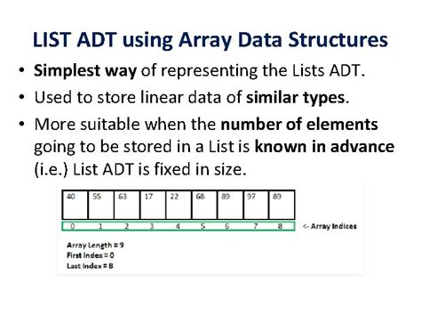 Implementation Of List Adt Using Array Data Structures