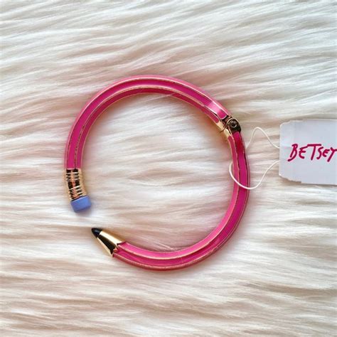 Betsey Johnson Jewelry Nwt Betsey Johnson Pink Pencil Bracelet Gold