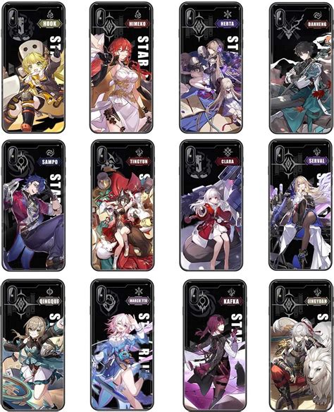 Cool Hsr Phone Case Fantasy Rpg Game Black Himeko Sampo Tingyun Clara Serval Kafka