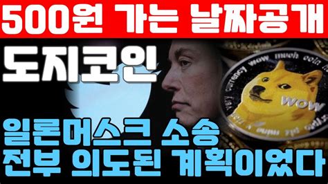 도지코인 전망 일론머스크 소송 악재 전부 의도된 계획이라고 한다면 지금이 기회 입니다 Youtube