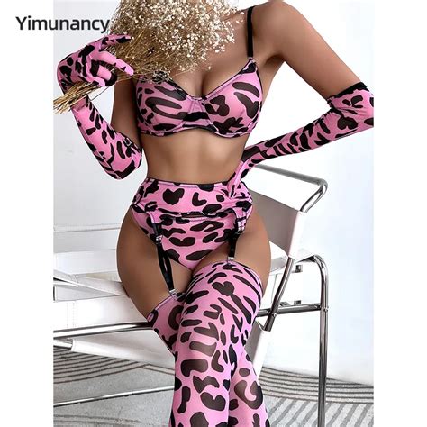 Yimunancy Leoparden Muster Dessous Set Frauen Teilige Sinnliche Bh H