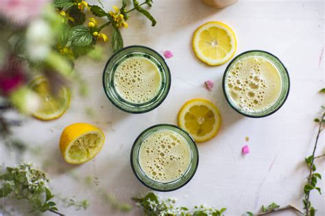 "Fresh Lemonade From Lemon With Mint Leafs" by Stocksy Contributor ...