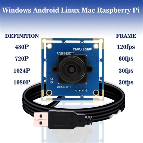 1080p Full Hd USB Camera Module,2 Megapixel Free Driver High Speed CMOS ...