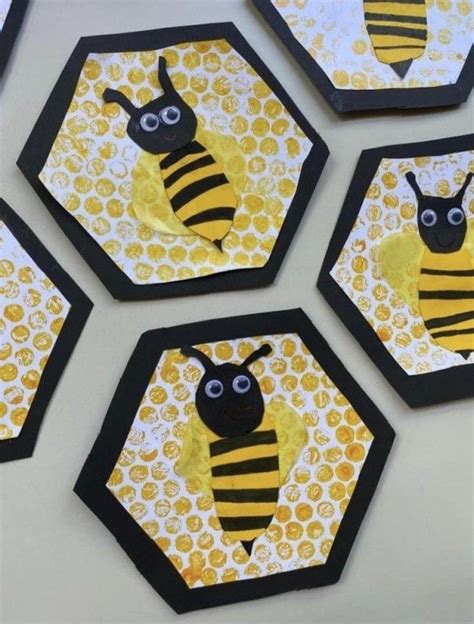 Пчелки в сотах. Творческая работа. #поделки #рисование... | Интересный ...