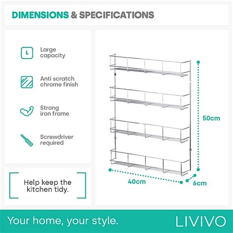 cupboard door spice rack  tier