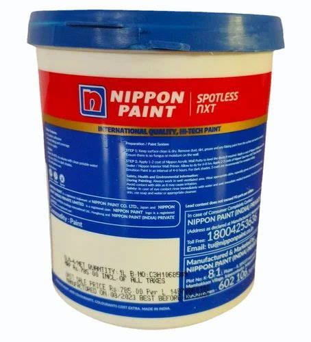 Nippon Paint Spotless Nxt Stain Repellent Emulsion Ltr At Rs