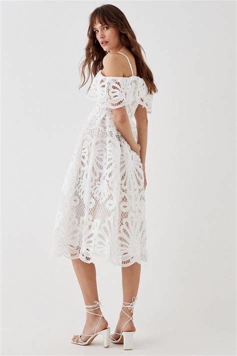 Dresses Bardot Lace Midi Dress Coast