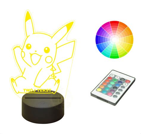 Lampka nocna NA BIURKO 3D LED imię PIKACHU POKEMON 15125063746 Allegro pl