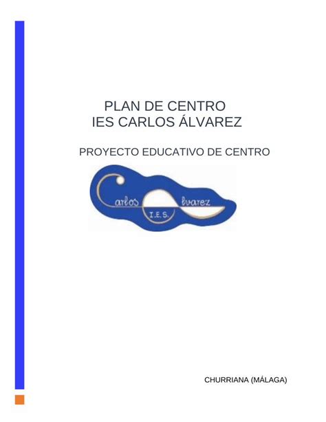 PDF PLAN DE CENTRO IES CARLOS ÁLVAREZ PROYECTO EDUCATIVO 2019 pdf