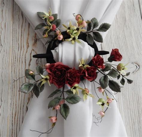 Подхват для штор. Из фоамирана. | Подхваты для занавесок, Домашнее ...