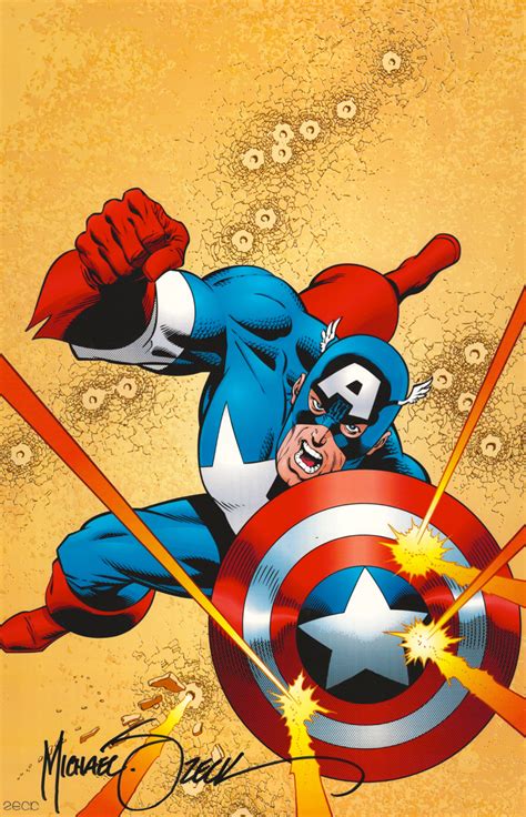 Mike Zeck Signed Art Print Captain America