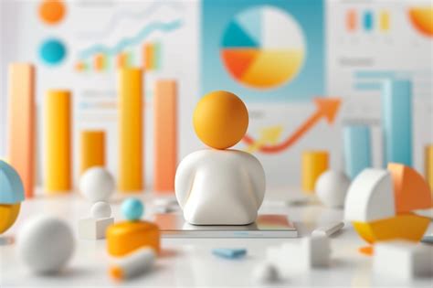premium photo  cartoon figure sits  front   chart