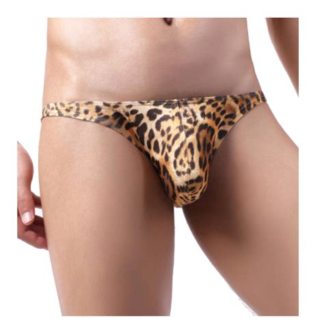 Tesoon Leopard Print Men S Briefs Cool Underwear Male Comfy U Convex Bulge Pouch Man Bikini