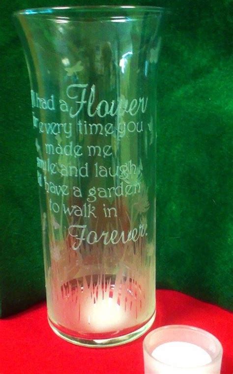 9 Inch Flower Vase With Two Color Etched Glass Look Vinyl 14 00 Custom Designs And