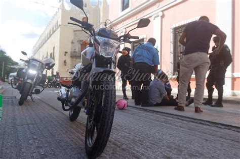 Dos motociclistas sufren accidentes en el centro de Mérida hay dos