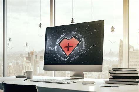 Premium Photo Creative Abstract Heart Rate Sketch On Modern Laptop