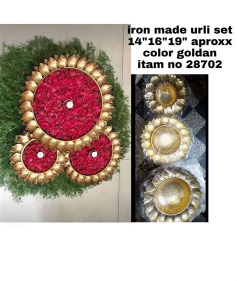 Golden Polished Iron Made Urli Set At Rs Piece In Moradabad Id