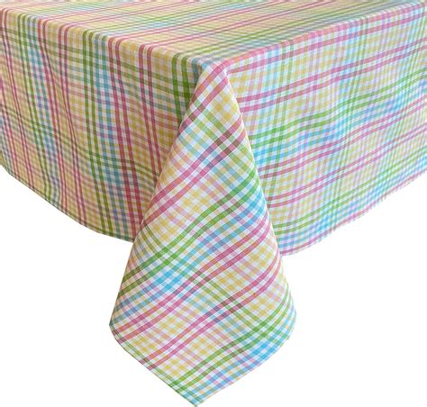 Home Bargains Plus Yellow Pink Blue And Green Gingham Check 60 X 84