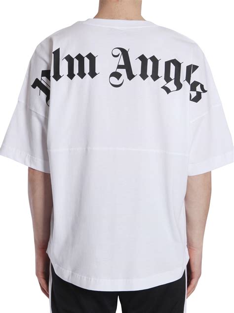 Palm Angels T Shirt Oversize Fit In Cotone Con Stampa Logo In White For