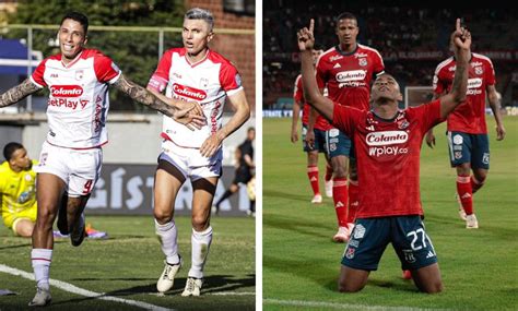 santa fe  medellin resultado  goles fecha  de liga