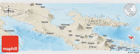 Shaded Relief Panoramic Map Of Camarines Sur