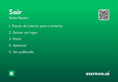 O Que Significa Sair - Sair - Significado e Sinônimo - escreva.ai