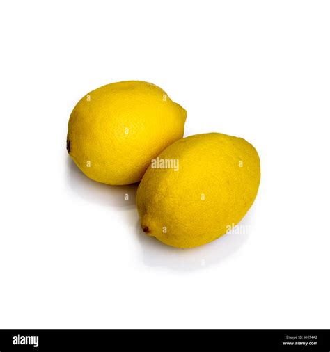 Two Lemons Isolated On A White Background Stock Photo Alamy