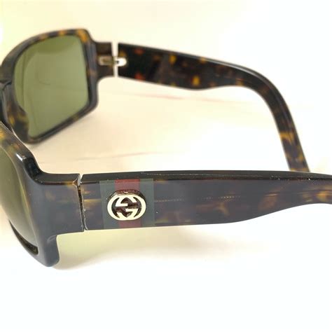 Vtg Gucci Vintage Sunglasses GG 2563 S Tortoise Shell Green Lenses Made