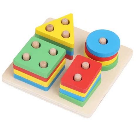 2pcs Formes À Trier Et À Empiler Jeu De Tri Couleurs Et Formes Puzzle