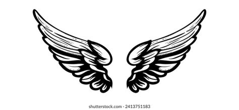 Sketch Angel Wings Angel Feather Wing Stock Illustration 2413751191 ...