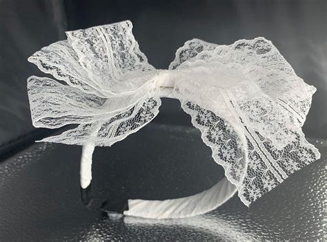 80s Lace Headband White Headpieces Accessories Themes Costumes Au