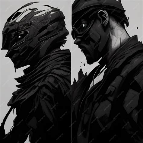 premium photo  characters side  side  wearing  mask