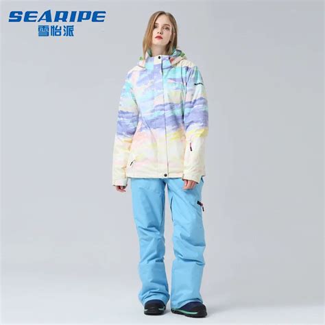 Зимний женский горнолыжный костюм, куртка и штаны для женщин, теплые ...