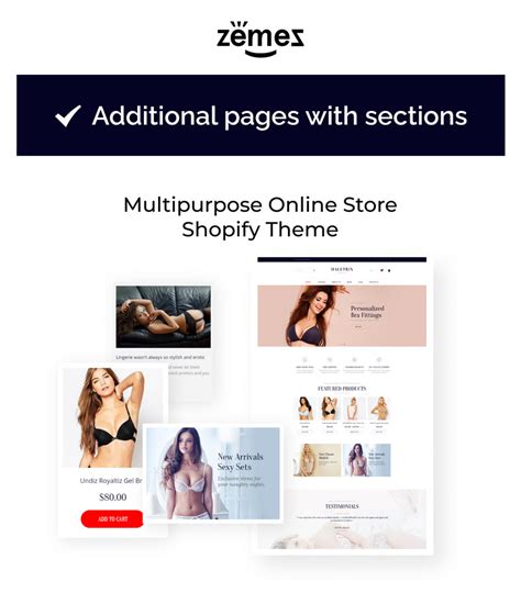 Lingerie Responsive Ecommerce Shopify Theme Templatemonster