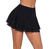 Amazon Avidlove Women Pleated Mini Skirt Solid Ruffle Lingerie Skirts Clothing Shoes