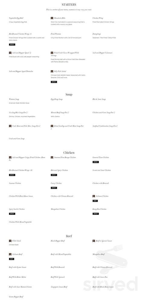 Canton House Chinese Restaurant menu in Chamblee, Georgia, USA